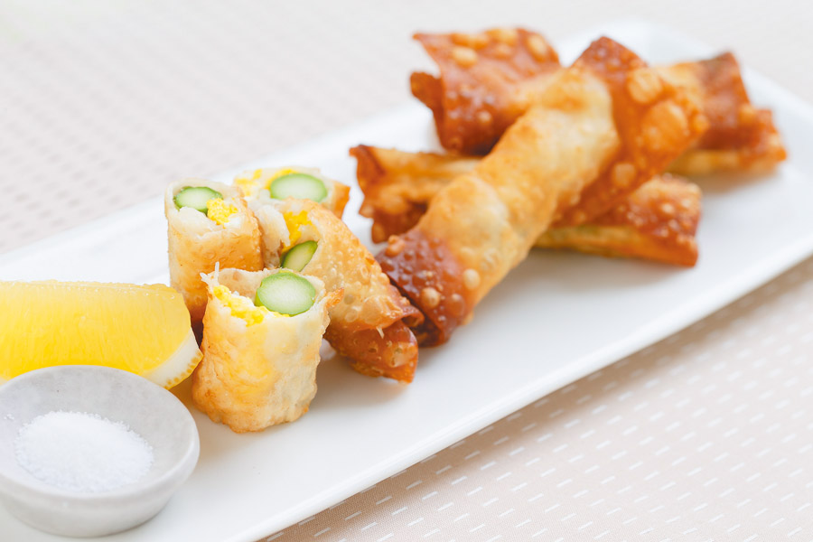 ほたてとアスパラの巻き揚げ