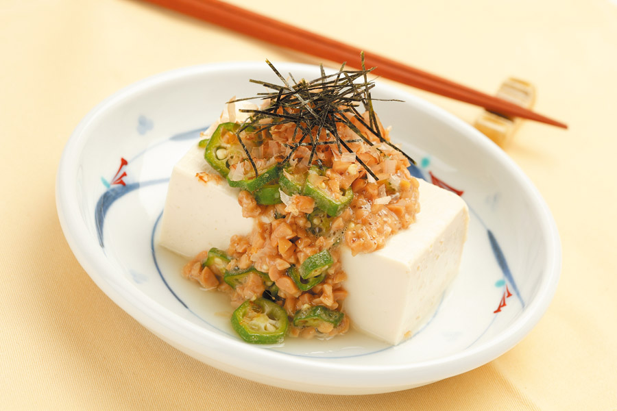 オクラと納豆のやっこ