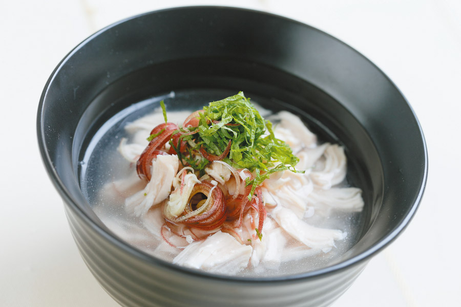 鶏肉の冷やし茶漬け