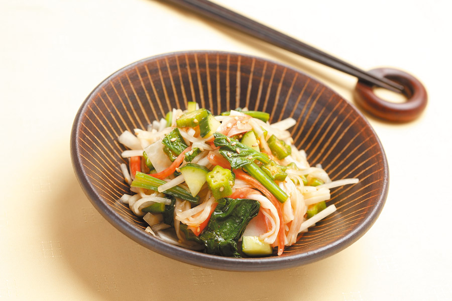 オクラときゅうりのコチュジャンあえ