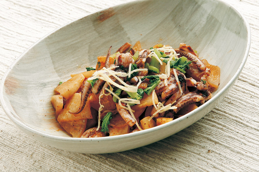 いかげそと大根の豆板醤煮