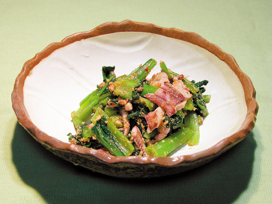 いかげそと小松菜のピリ辛和え