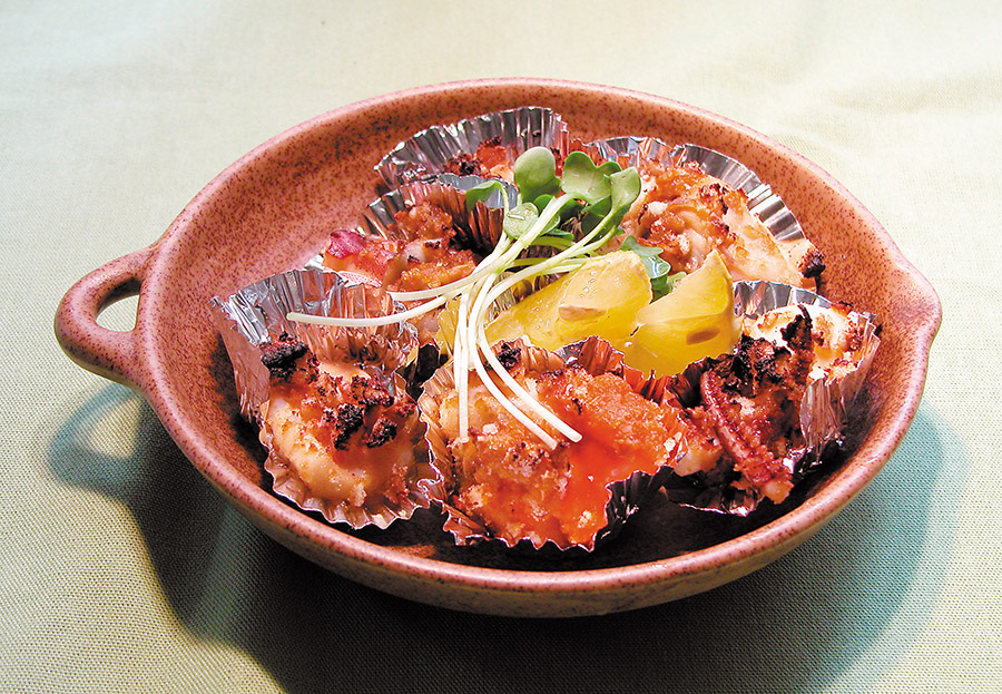 いかとホタテの天ぷらもどき