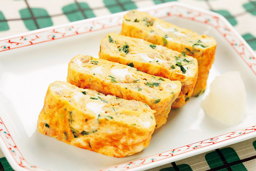 えのきとにら入り卵焼き