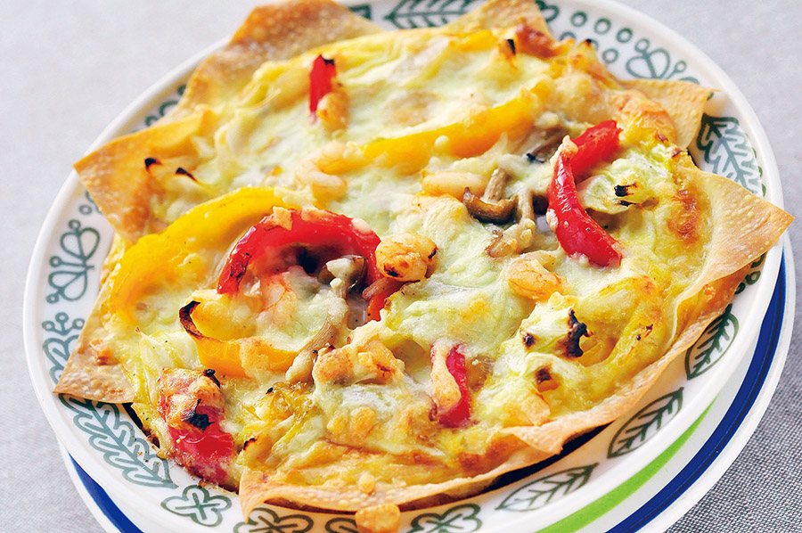 えびと春野菜のキッシュ