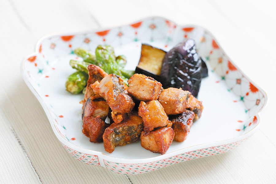 かつおのからしじょうゆ揚げ