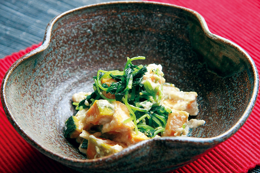 かぼちゃとみつ葉の白あえ