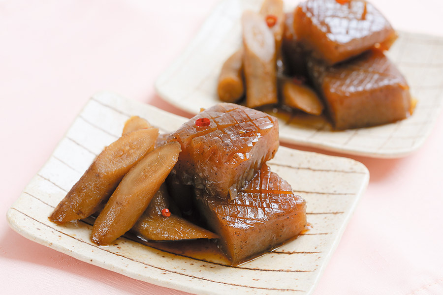 こんにゃくとごぼうの甘辛煮