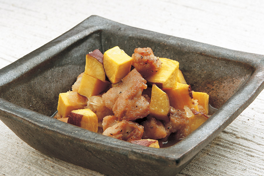 さつまいもと鶏肉のみぞれあえ