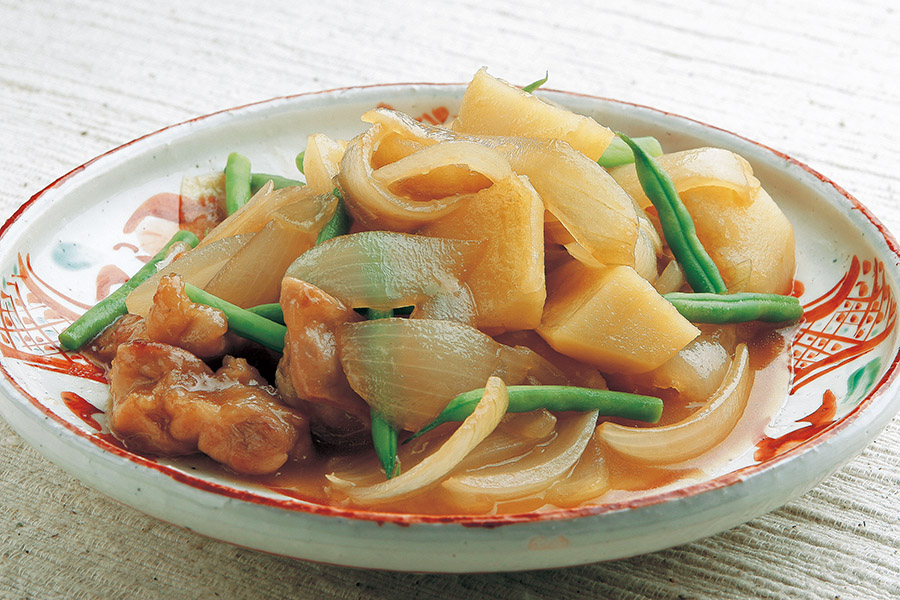 じゃがいもと玉ねぎの炒り煮