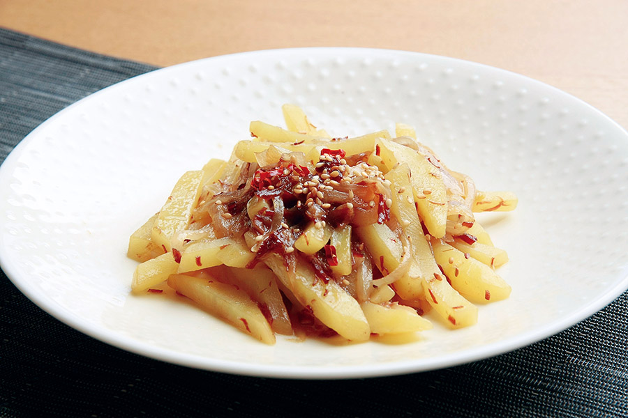 じゃがいもと牛肉の大和煮のきんぴら