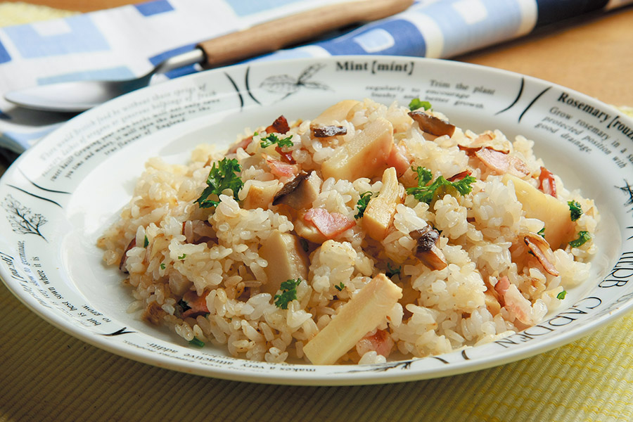 たけのことエリンギのバターライス