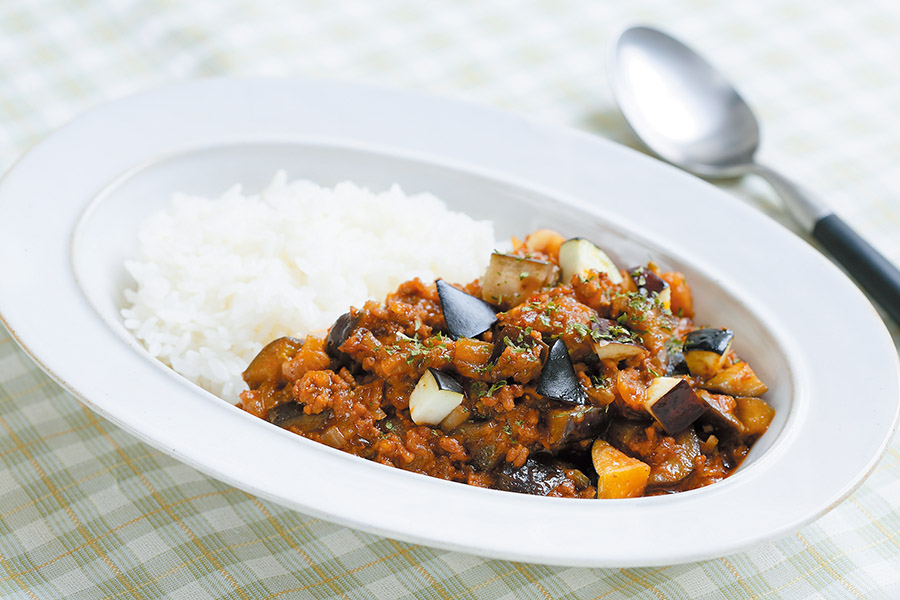 なすとひき肉のカレー