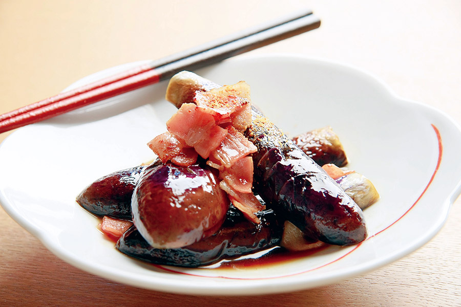 なすとベーコンの煮びたし