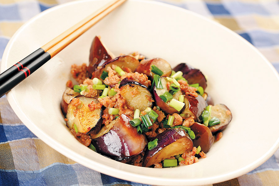 なすの豚ひき肉みそ炒め
