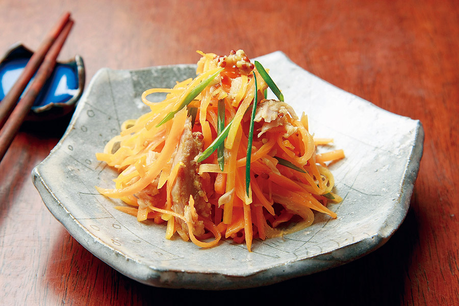 にんじんとツナのマスタード炒め