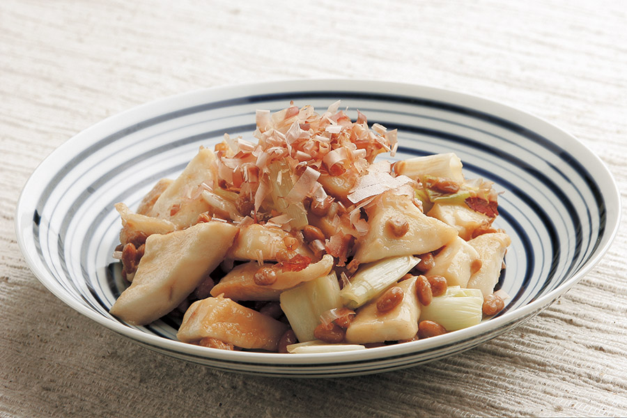 はんぺんソテーの納豆あえ