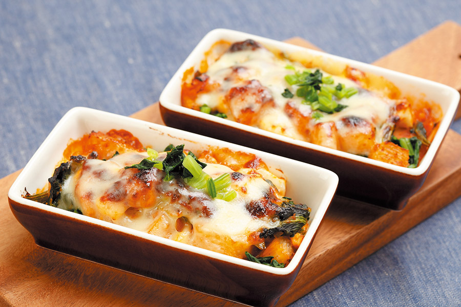 ほうれん草とゆで卵のグラタン