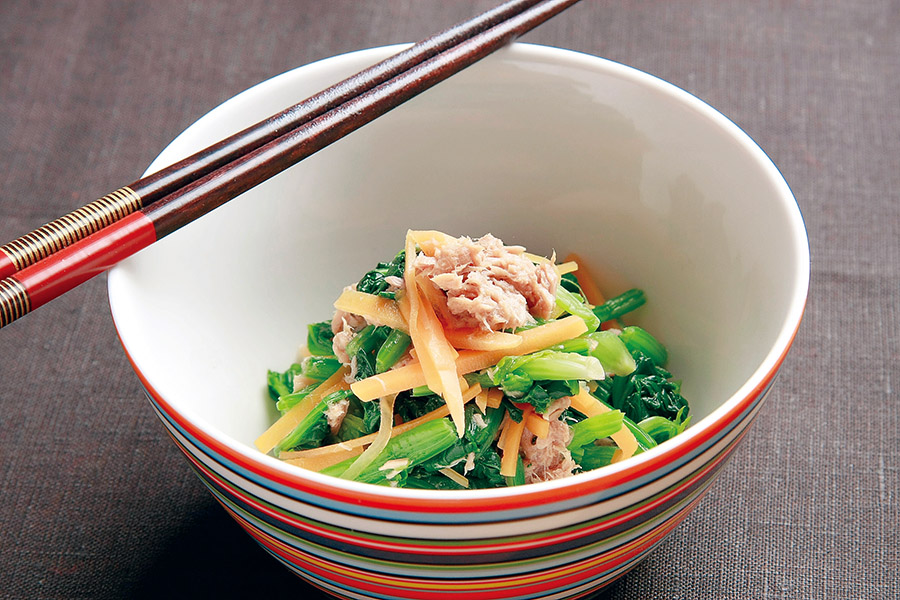 ほうれん草とツナのレモン醤油あえ