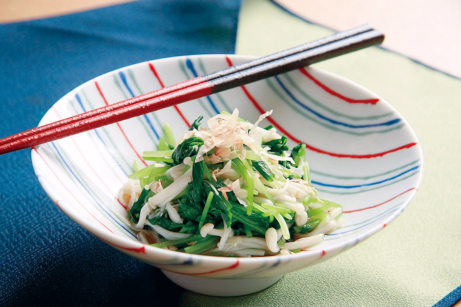 みつ葉とえのきのレモン醤油あえ