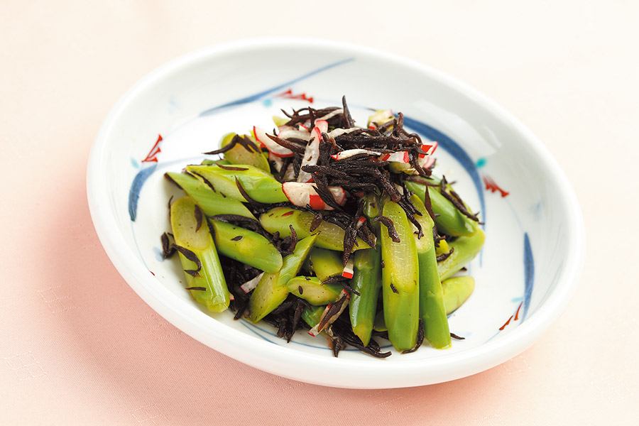 アスパラとひじきの甘酢漬け