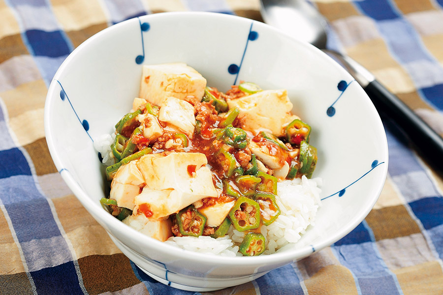 オクラの麻婆豆腐丼