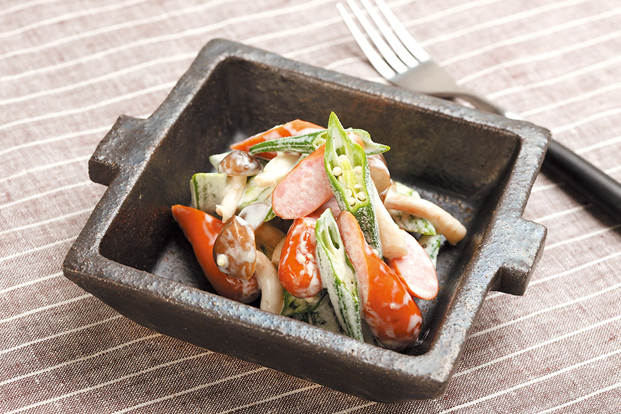 オクラとウィンナーのねばねばサラダ