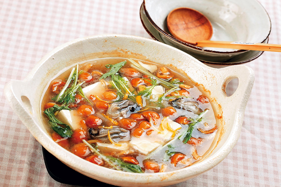 かきとなめこの汁もの