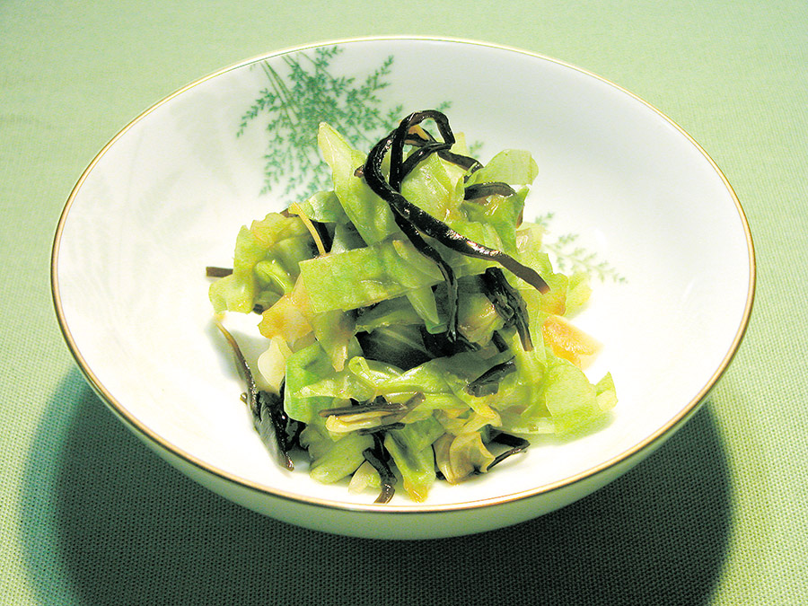 キャベツの塩昆布和え