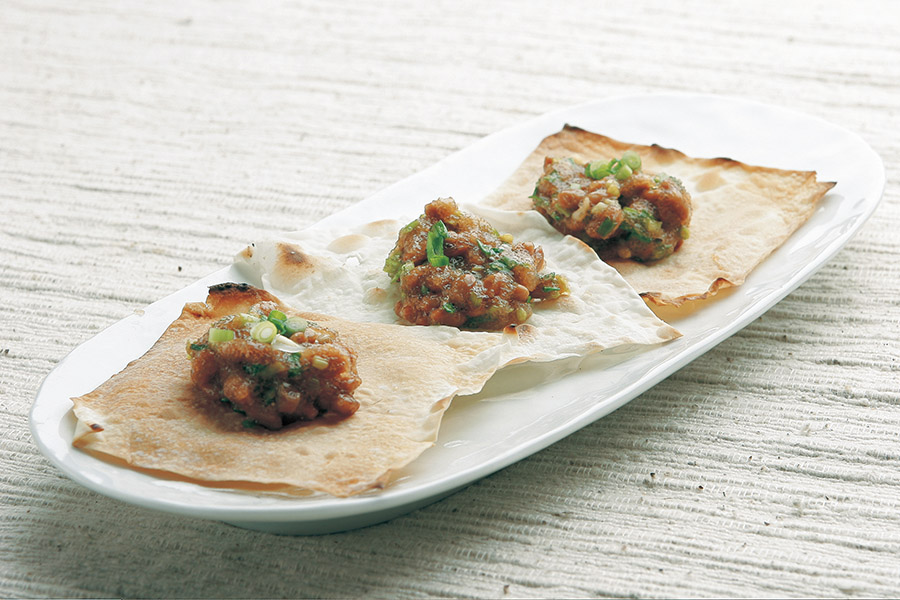 シュウマイパイの納豆のせ