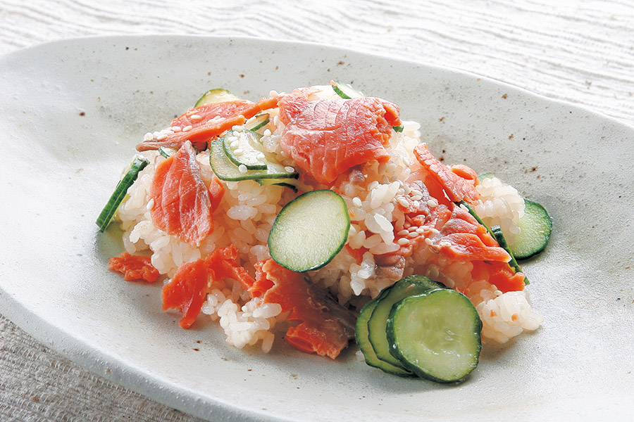 スモークサーモンの混ぜ寿司