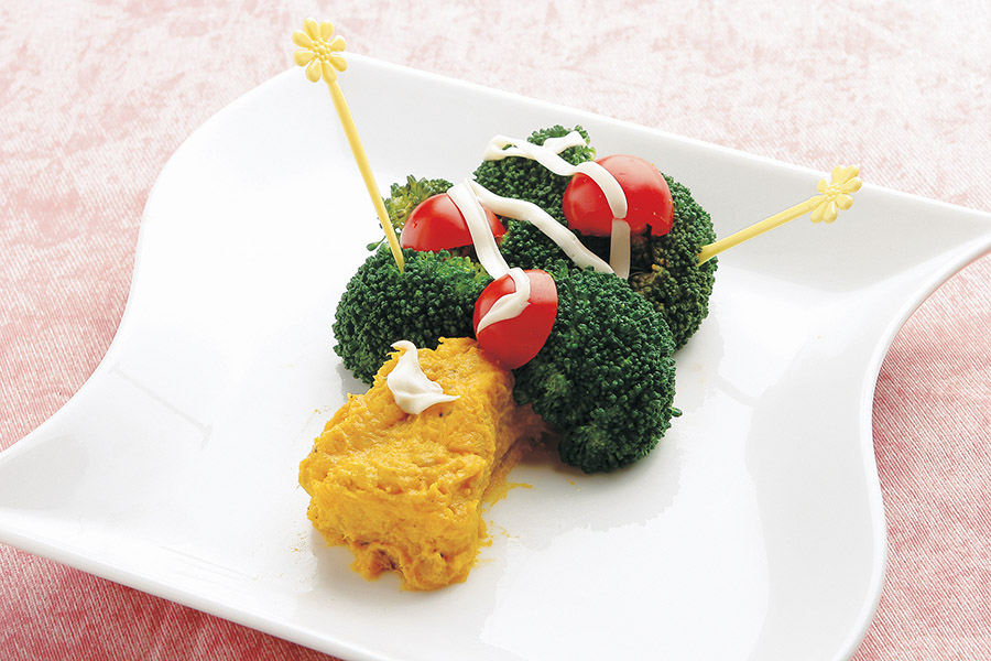 ブロッコリーとかぼちゃのツリーサラダ