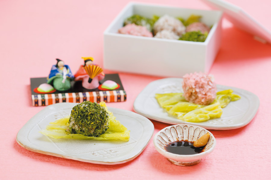 ひなあられ風もち米肉団子