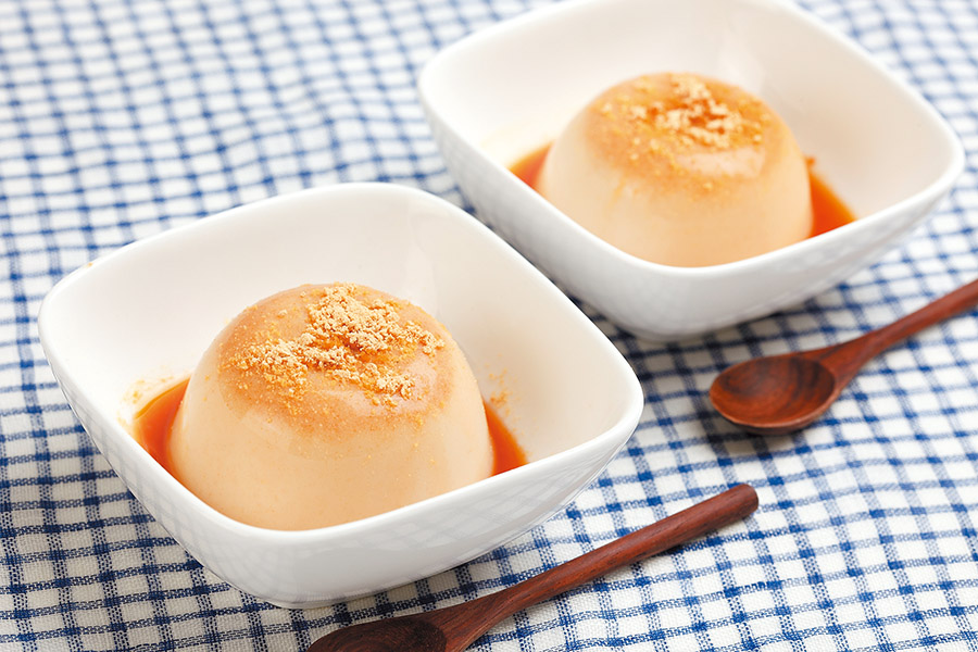 牛乳ときな粉の寒天