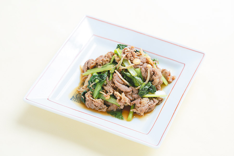 牛肉と小松菜の炒め煮