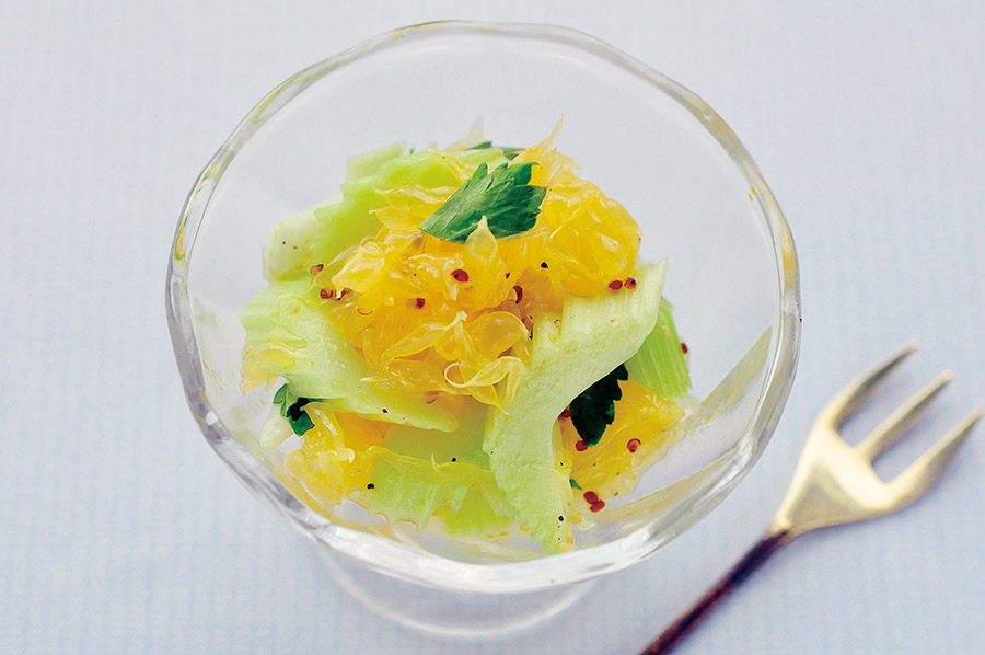 甘夏とセロリのさわやかマリネ