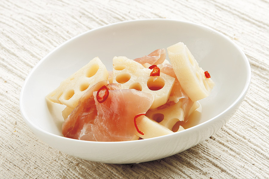 生ハムと酢れんこんのあえもの