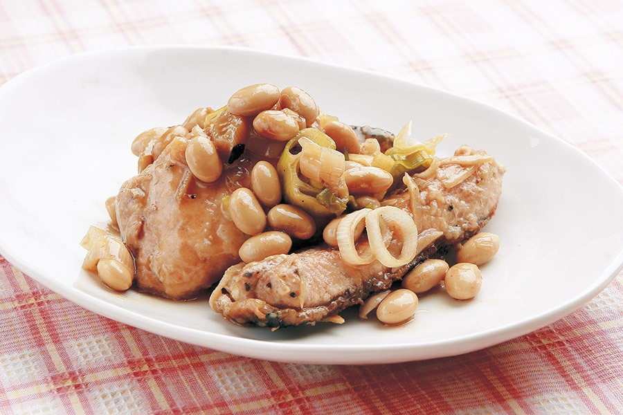 生鮭と大豆のオイスターソース煮
