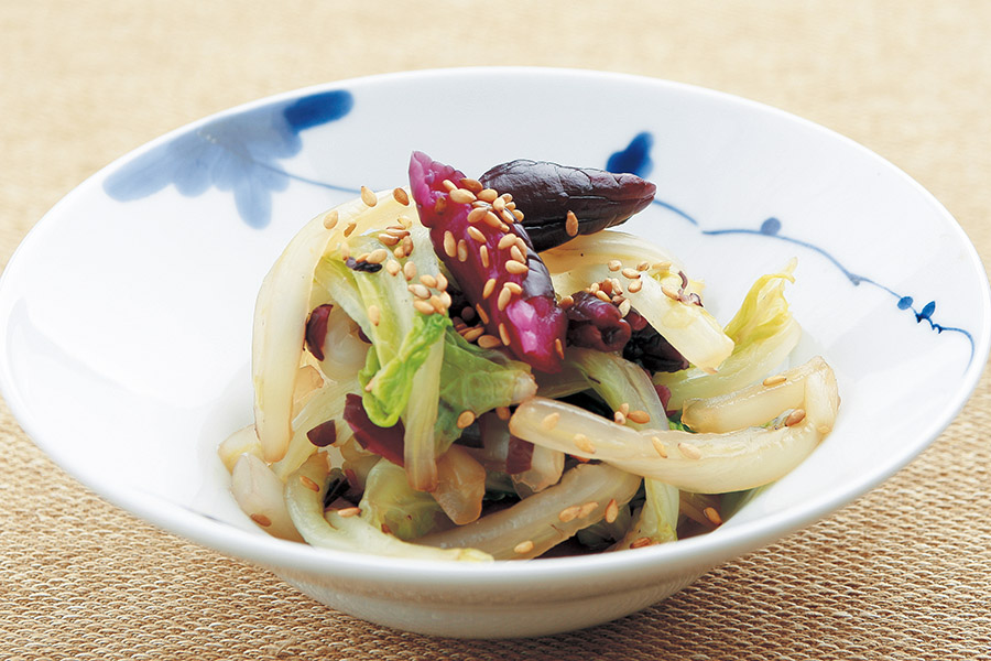 白菜と柴漬けのおひたし