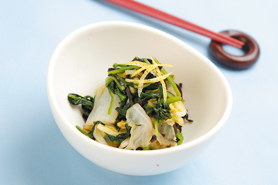 白菜とほうれん草のゆずびたし