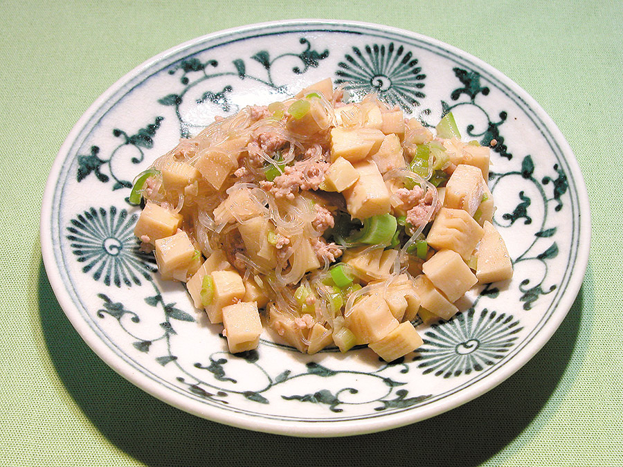 たけのこと春雨のひき肉炒め