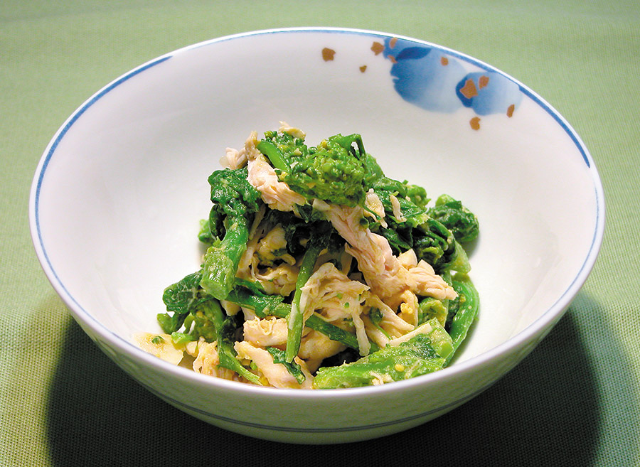 菜の花と卵の辛子和え