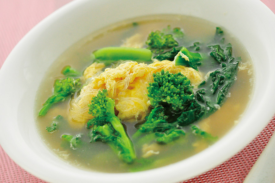 菜の花と卵の中華スープ