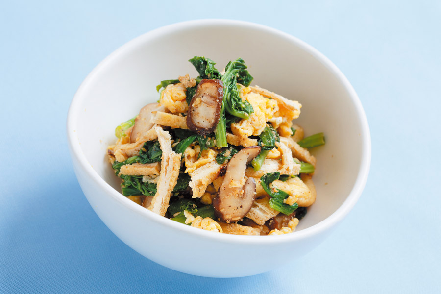 菜花と油揚げのごまポン酢あえ