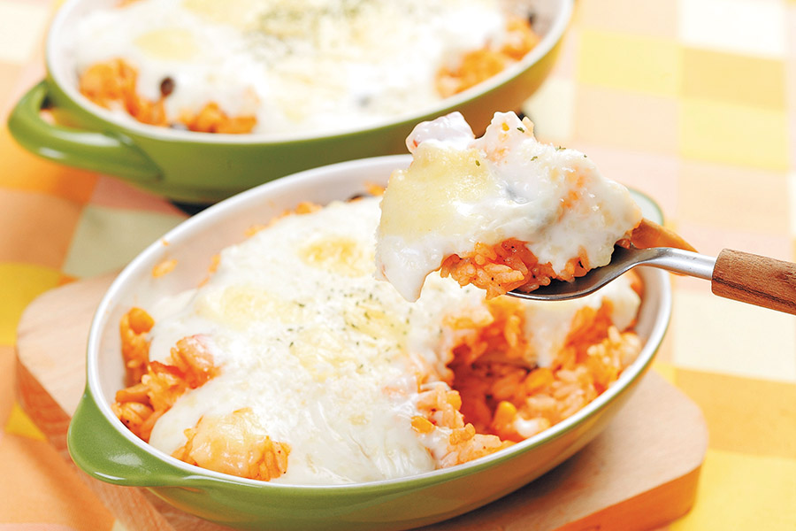 大豆とコーンのケチャップドリア