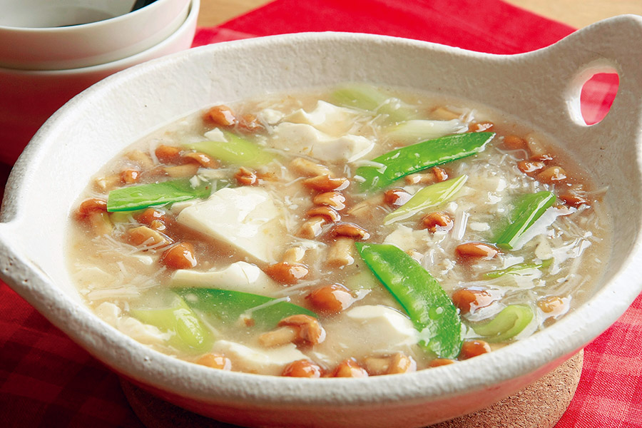 豆腐となめこのスープ