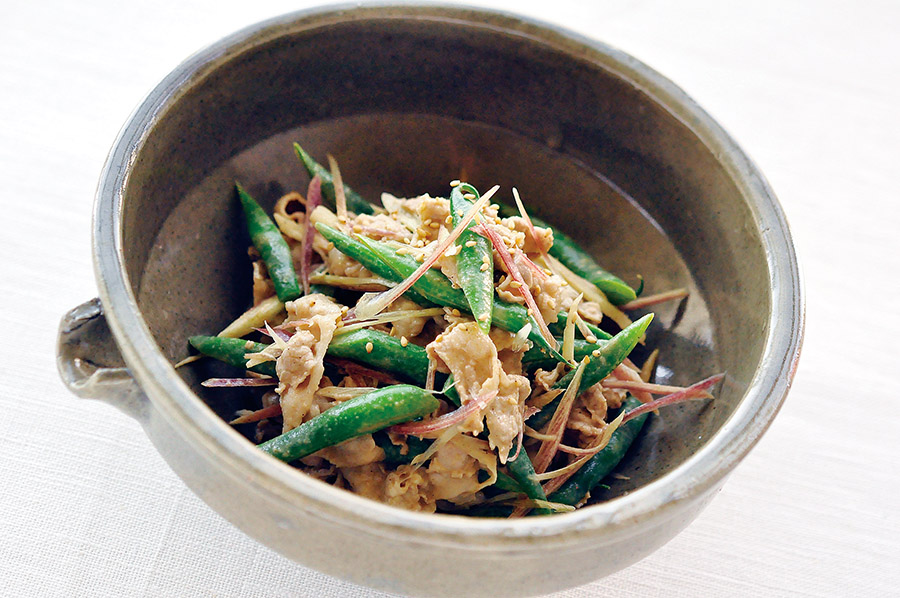 豚しゃぶといんげんのゴマだれあえ