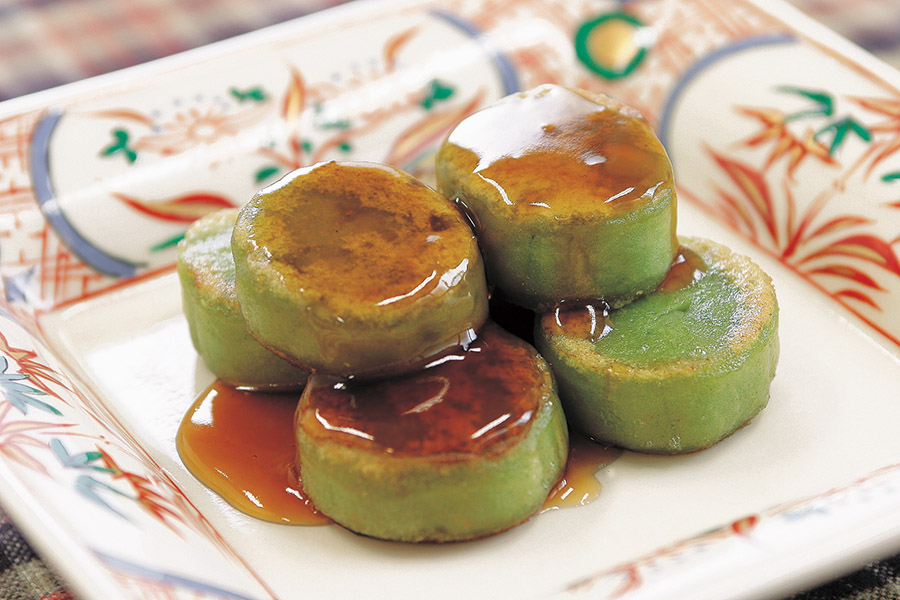 青汁いももちのみたらし風