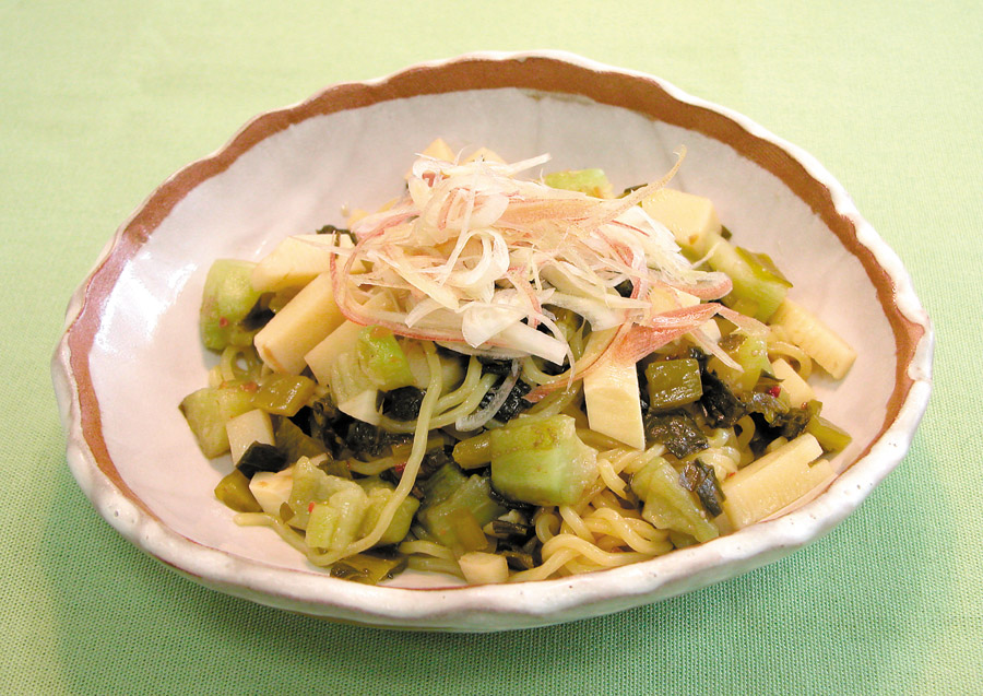 高菜となすの冷やしそば