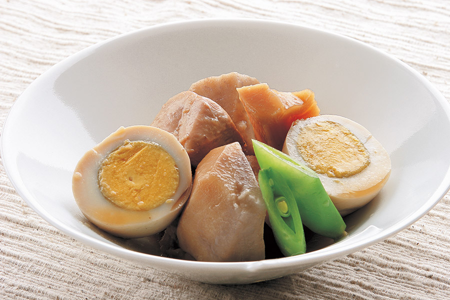 鶏とゆで卵のうま煮風